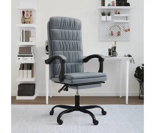 Biroja Krēsls, Atgāžams, Tumši Pelēks Samts Vidaxl