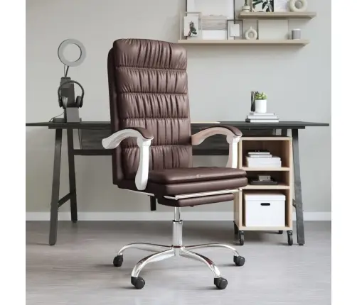 Atlošiama Biuro Kėdė, Rudos Spalvos, Dirbtinė Oda