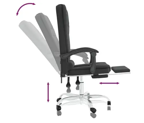 Biroja Masāžas Krēsls, Melna Mākslīgā Āda Vidaxl