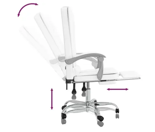 Massaaži Kontoritool, Valge, Kunstnahk