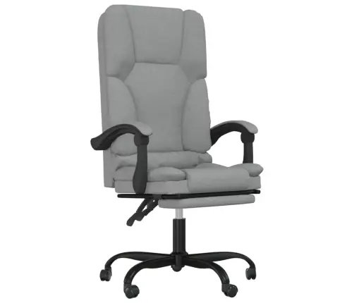 Masāžas Biroja Krēsls, Atgāžams, Gaiši Pelēks Audums Vidaxl