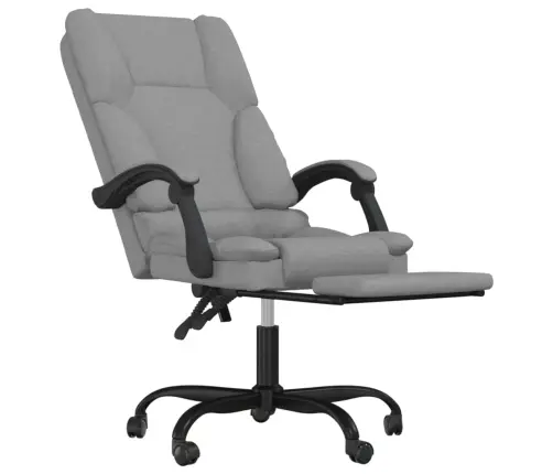 Masāžas Biroja Krēsls, Atgāžams, Gaiši Pelēks Audums Vidaxl