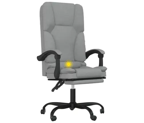 Masāžas Biroja Krēsls, Atgāžams, Gaiši Pelēks Audums Vidaxl