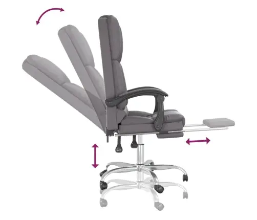 Biroja Masāžas Krēsls, Pelēka Mākslīgā Āda Vidaxl