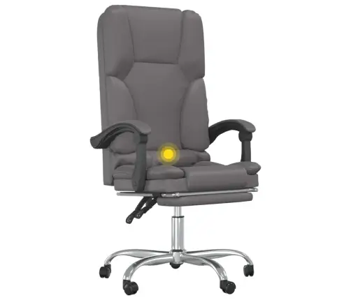 Biroja Masāžas Krēsls, Pelēka Mākslīgā Āda Vidaxl