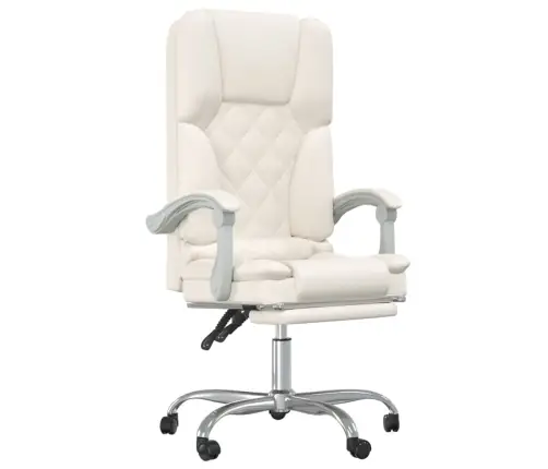 Biroja Masāžas Krēsls, Atgāžams, Krēmkrāsas Mākslīgā Āda Vidaxl