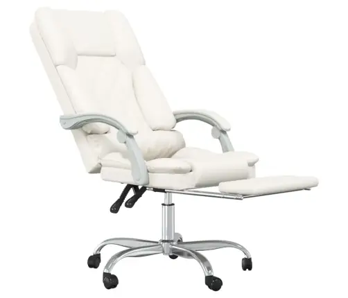 Biroja Masāžas Krēsls, Atgāžams, Krēmkrāsas Mākslīgā Āda Vidaxl
