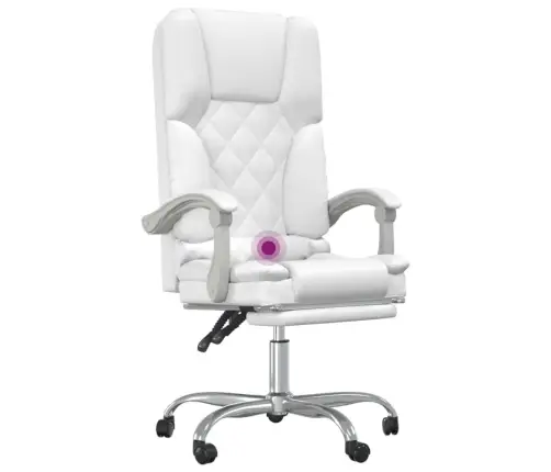 Massaaži Kontoritool, Valge, Kunstnahk