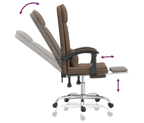 Massaažifunktsiooniga Kontoritool, Pruunikashall, Kangas