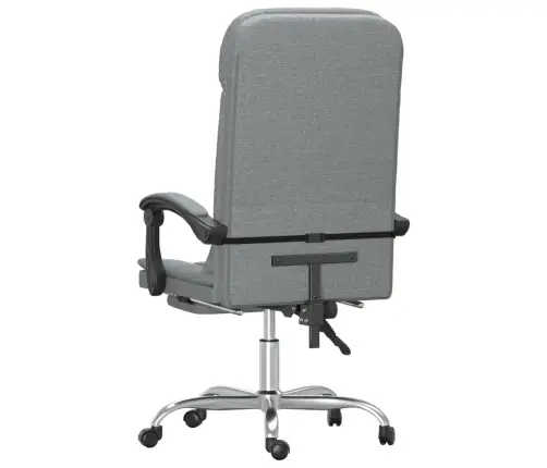 Masāžas Biroja Krēsls, Atgāžams, Gaiši Pelēks Audums Vidaxl