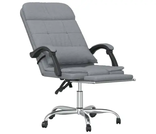 Masāžas Biroja Krēsls, Atgāžams, Gaiši Pelēks Audums Vidaxl