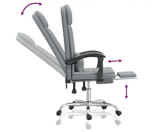 Masāžas Biroja Krēsls, Atgāžams, Gaiši Pelēks Audums Vidaxl