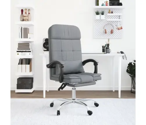 Masāžas Biroja Krēsls, Atgāžams, Gaiši Pelēks Audums Vidaxl