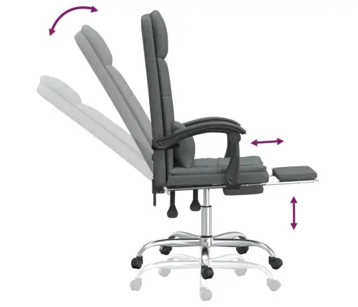 Atlošiama Masažinė Biuro Kėdė, Tamsiai Pilkos Spalvos, Audinys