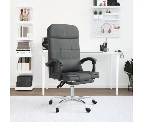 Atlošiama Masažinė Biuro Kėdė, Tamsiai Pilkos Spalvos, Audinys