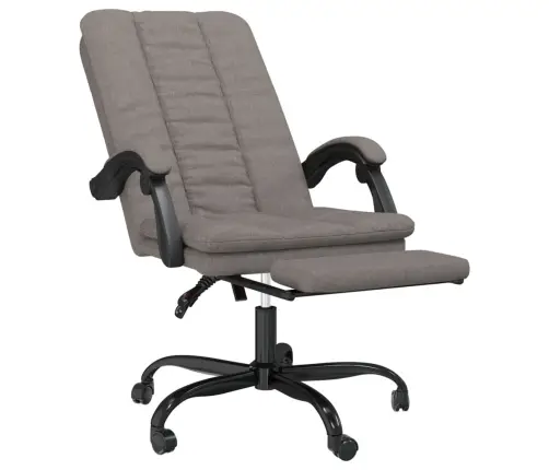 Biroja Krēsls, Atgāžams, Pelēkbrūns Audums Vidaxl