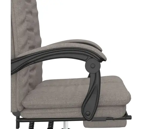 Biroja Krēsls, Atgāžams, Pelēkbrūns Audums Vidaxl