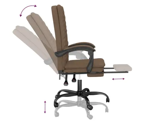 Biroja Krēsls, Atgāžams, Brūns Audums Vidaxl