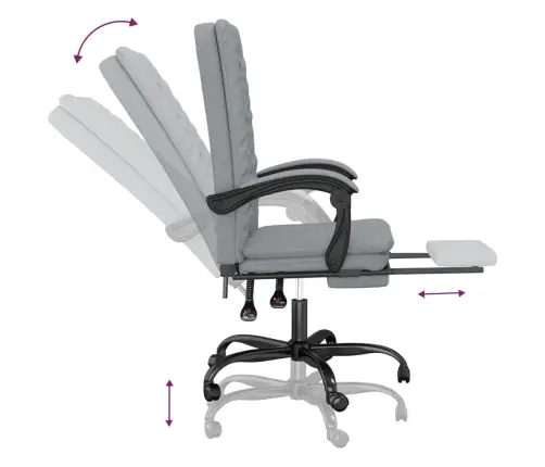 Atlošiama Biuro Kėdė, Šviesiai Pilkos Spalvos, Audinys