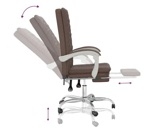 Reguleeritav Kontoritool, Pruun, Kunstnahk