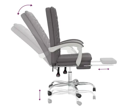 Atlošiama Biuro Kėdė, Pilkos Spalvos, Dirbtinė Oda