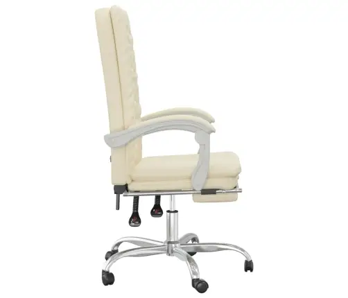 Atlošiama Biuro Kėdė, Kreminės Spalvos, Dirbtinė Oda