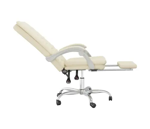 Atlošiama Biuro Kėdė, Kreminės Spalvos, Dirbtinė Oda
