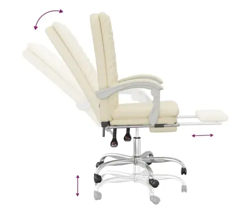 Atlošiama Biuro Kėdė, Kreminės Spalvos, Dirbtinė Oda