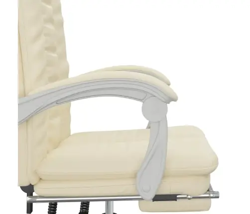 Atlošiama Biuro Kėdė, Kreminės Spalvos, Dirbtinė Oda