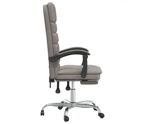 Biroja Masāžas Krēsls, Atgāžams, Pelēkbrūns Audums Vidaxl