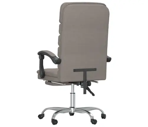 Biroja Masāžas Krēsls, Atgāžams, Pelēkbrūns Audums Vidaxl