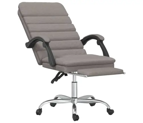 Biroja Masāžas Krēsls, Atgāžams, Pelēkbrūns Audums Vidaxl