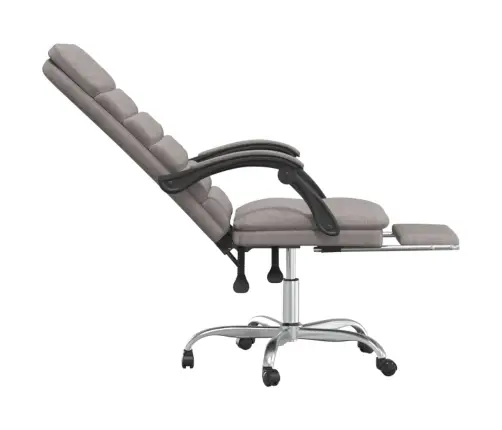 Biroja Masāžas Krēsls, Atgāžams, Pelēkbrūns Audums Vidaxl