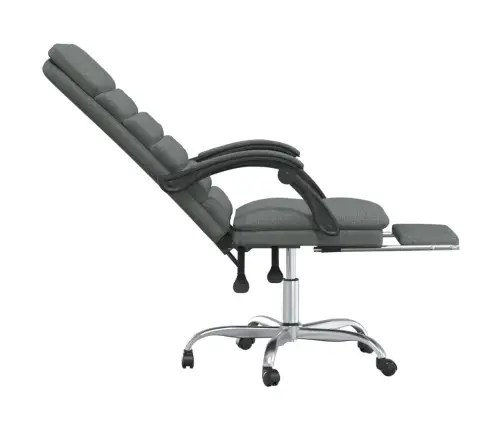 Masāžas Biroja Krēsls, Atgāžams, Tumši Pelēks Audums Vidaxl