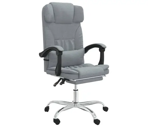 Masāžas Biroja Krēsls, Atgāžams, Gaiši Pelēks Audums Vidaxl