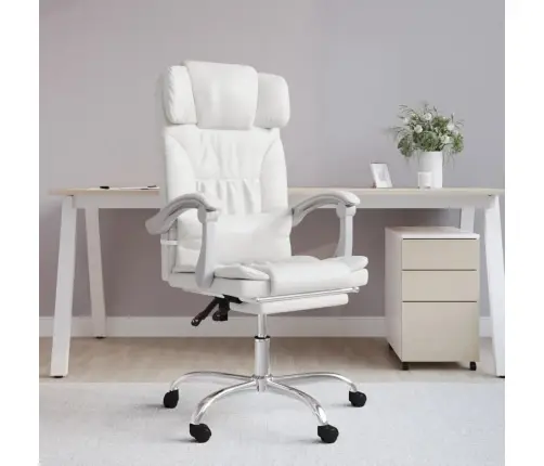 Massaaži Kontoritool, Valge, Kunstnahk