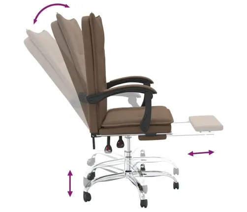 Biroja Krēsls, Atgāžams, Brūns Audums Vidaxl