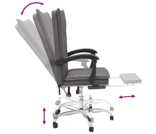 Atlošiama Biuro Kėdė, Pilkos Spalvos, Dirbtinė Oda