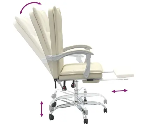 Reguleeritav Kontoritool, Kreemjas, Kunstnahk