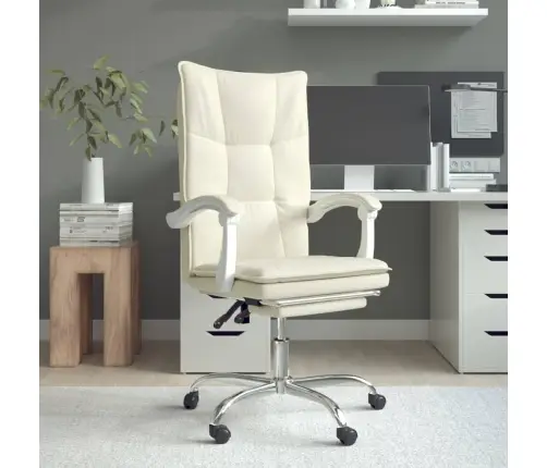 Reguleeritav Kontoritool, Kreemjas, Kunstnahk
