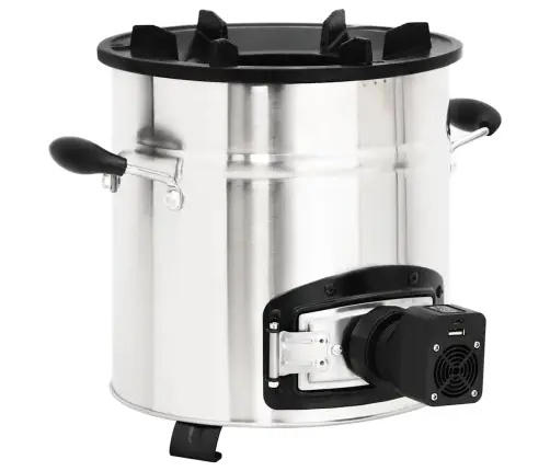 Kempinga Malkas Plīts Ar Ventilatoru, Sudraba, 35,5X26X28 Cm Vidaxl