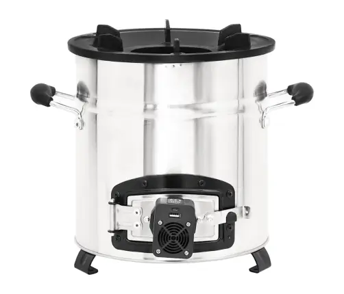 Kempinga Malkas Plīts Ar Ventilatoru, Sudraba, 35,5X26X28 Cm Vidaxl