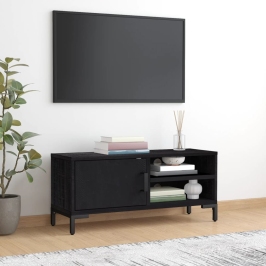 Tv Skapītis, 90X30X40 Cm, Priedes Masīvkoks, Melns Vidaxl