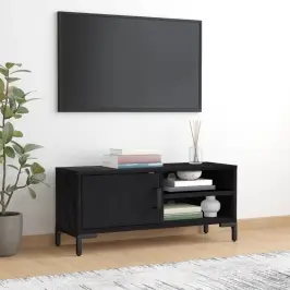 Tv Skapītis, 90X30X40 Cm, Priedes Masīvkoks, Melns Vidaxl