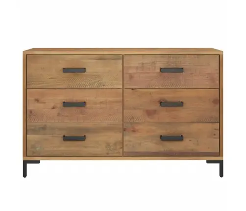 Šoninė Spintelė, Ruda, 110X35X70cm Pušies Medienos Masyvas