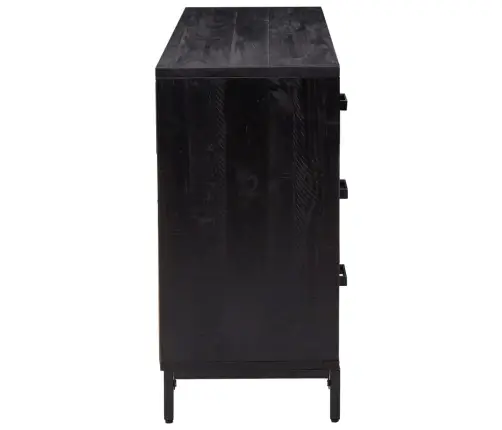 Šoninė Spintelė, Juoda, 110X35X70cm Pušies Medienos Masyvas