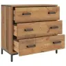 Kumode Ar Atvilktnēm, 75X35X70 Cm, Priedes Masīvkoks Vidaxl