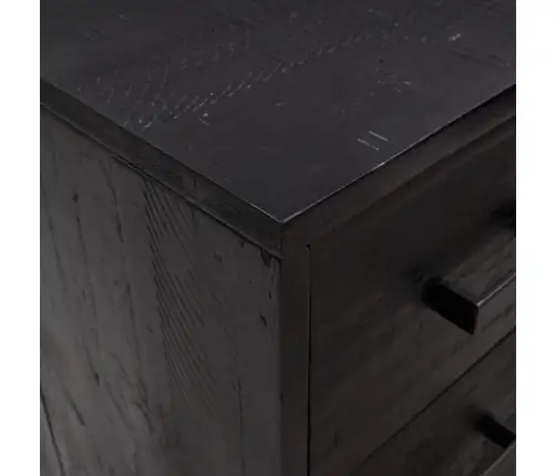 Kumode Ar Atvilktnēm, Melna, 75X35X70 Cm, Priedes Masīvkoks Vidaxl