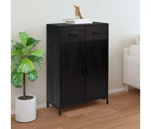 Apavu Plaukts, Melns, 75X40X110 Cm, Priedes Masīvkoks Vidaxl