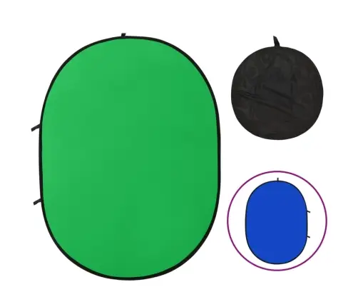 2-1 Studijos Fonas, Žalias Ir Mėlynas, 200X150cm Ovalus